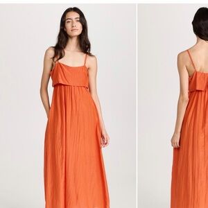 $0 SHIPPING XiRENA Orange Spaghetti-Strap Maxi Dress